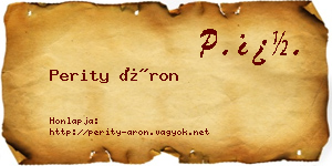 Perity Áron névjegykártya